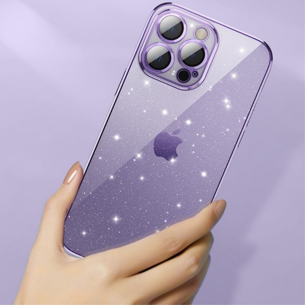 iPhone 15 Pro Skal Glitter Transparent Svart