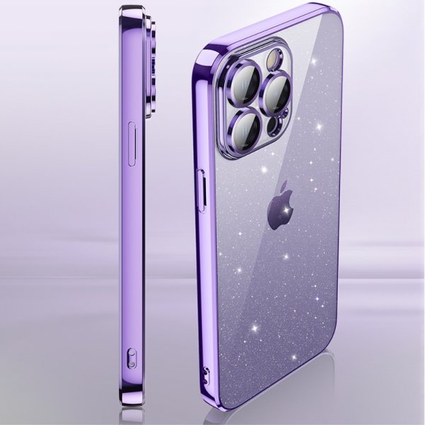 iPhone 15 Pro Skal Glitter Transparent Svart