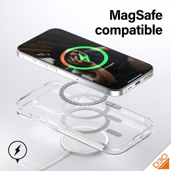 iPhone 15 Pro Skal HardCase MagSafe D3O Transparent