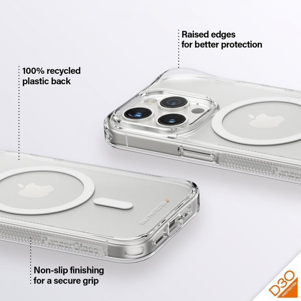 iPhone 15 Pro Skal HardCase MagSafe D3O Transparent
