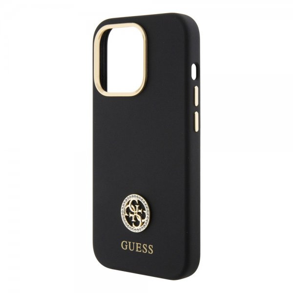 iPhone 15 Pro Skal Liquid Silicone Metal Logo Svart