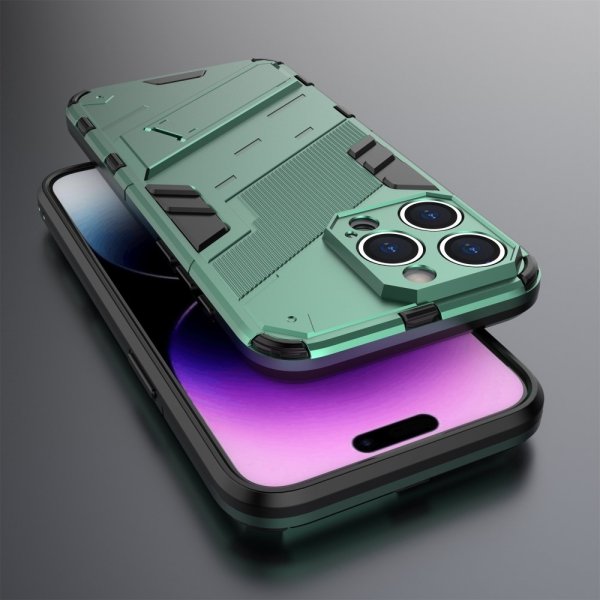 iPhone 15 Pro Skal med Stativ Grön