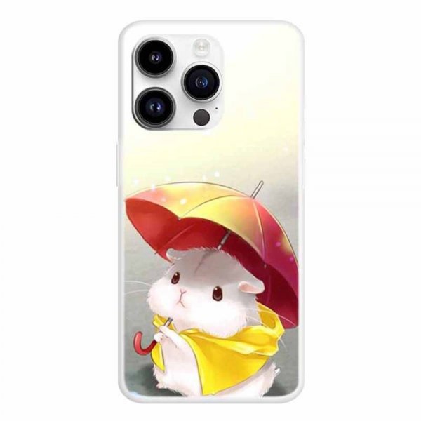 iPhone 15 Pro Skal Motiv Hamster och Paraply