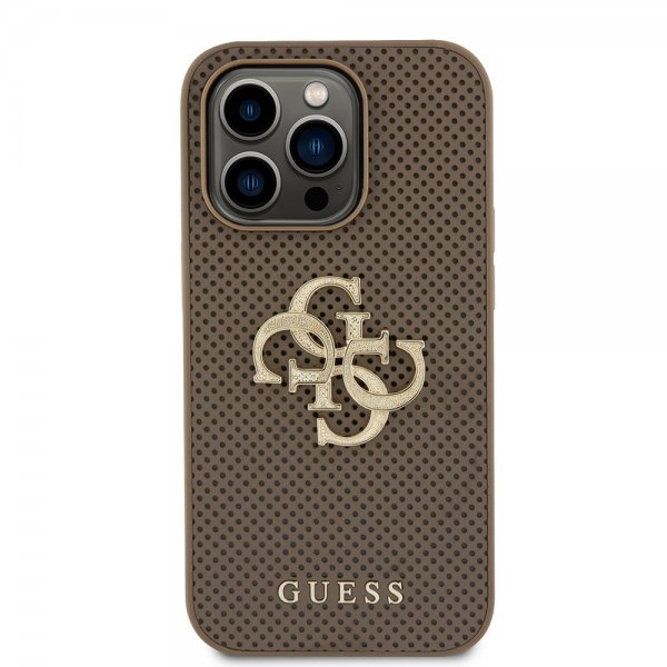 iPhone 15 Pro Skal Perforated Glitter Brun