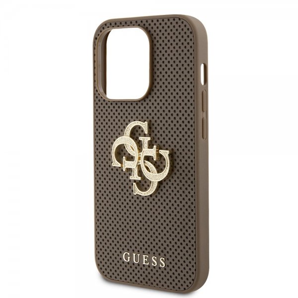 iPhone 15 Pro Skal Perforated Glitter Brun