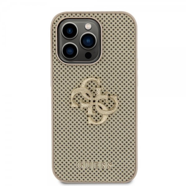 iPhone 15 Pro Skal Perforated Glitter Guld