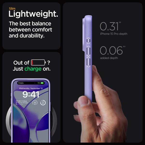 iPhone 15 Pro Skal Thin Fit Iris Purple