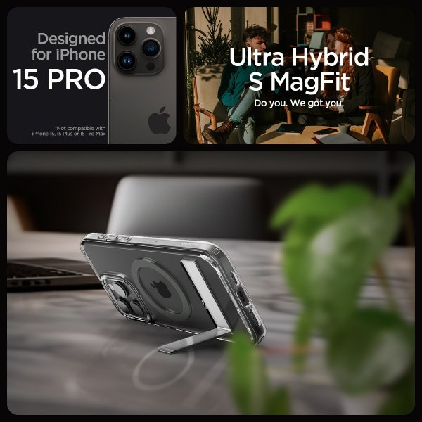 iPhone 15 Pro Skal Ultra Hybrid S MagFit Graphite