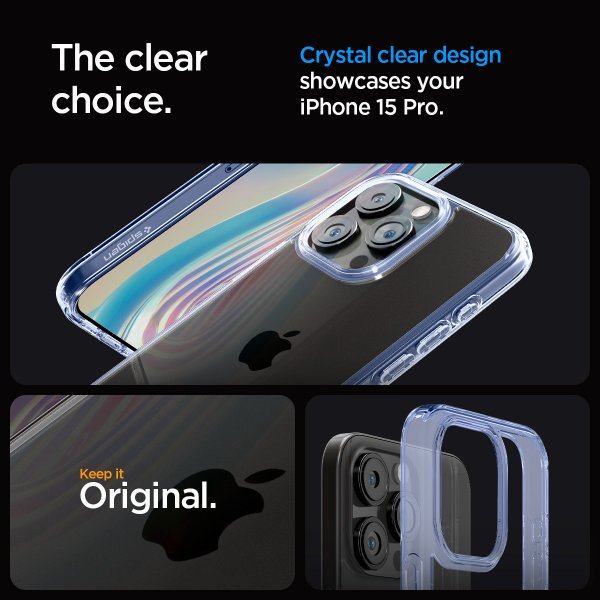 iPhone 15 Pro Skal Ultra Hybrid Sky Crystal