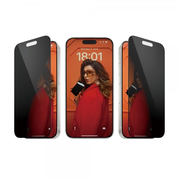 iPhone 15 Pro Skärmskydd Ultra-Wide Fit Privacy EasyAligner