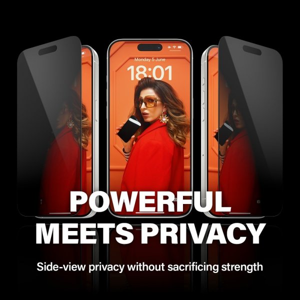 iPhone 15 Pro Skärmskydd Ultra-Wide Fit Privacy EasyAligner