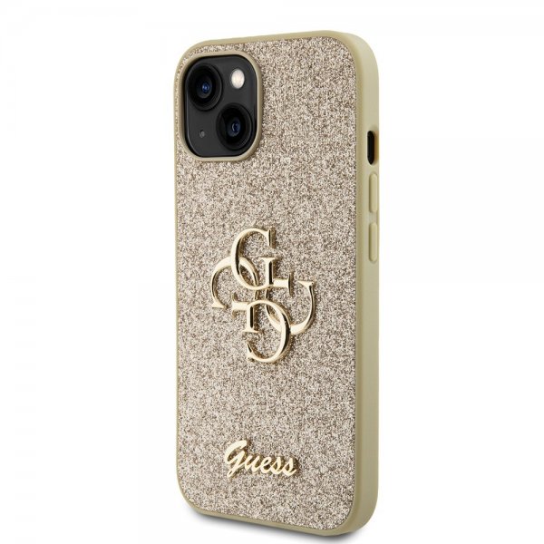 iPhone 15 Skal Fixed Glitter Guld