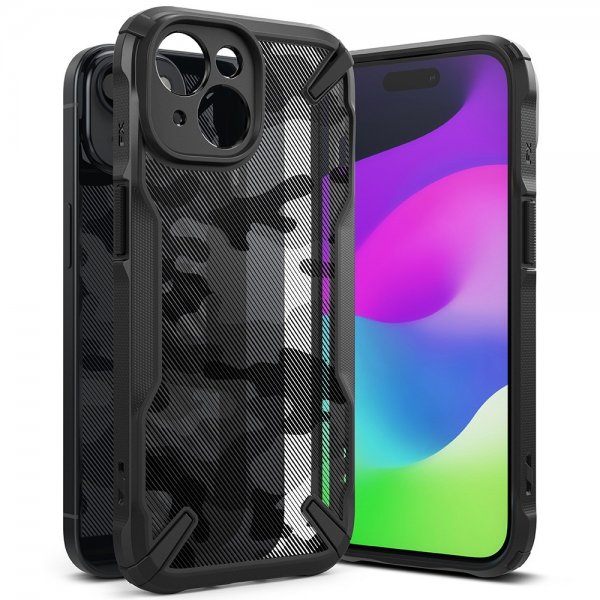iPhone 15 Skal Fusion X Design Camo Black