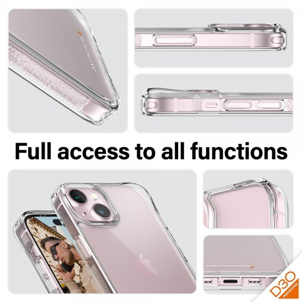 iPhone 13/14/15 Skal HardCase D3O Transparent