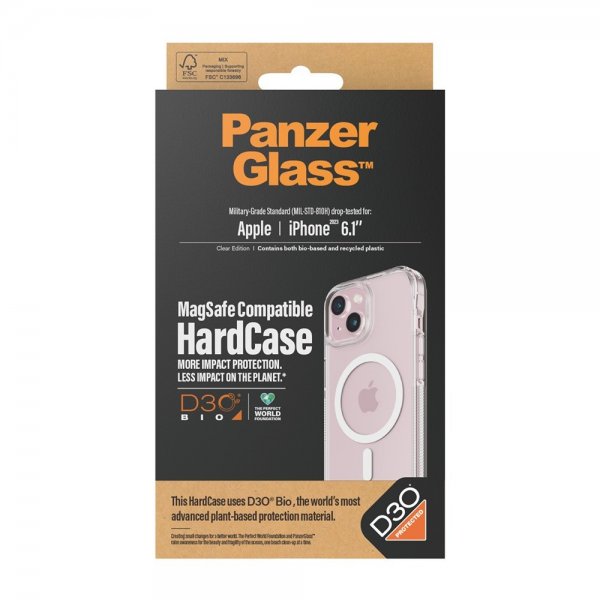 iPhone 15 Skal HardCase MagSafe D3O Transparent