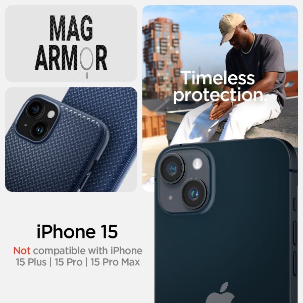 iPhone 15 Skal Mag Armor MagFit Navy Blue