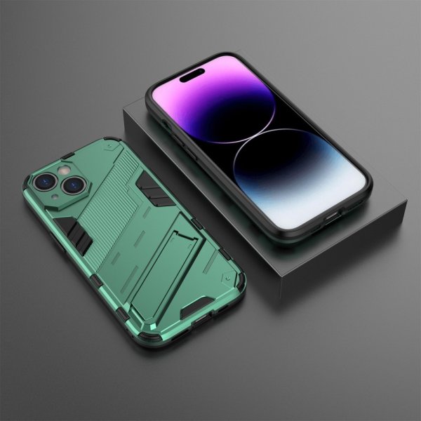 iPhone 15 Skal med Stativ Grön