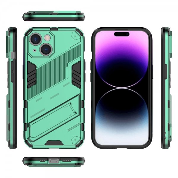 iPhone 15 Skal med Stativ Grön