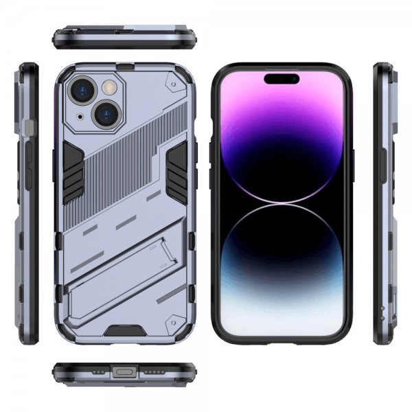iPhone 15 Skal med Stativ Mörkblå