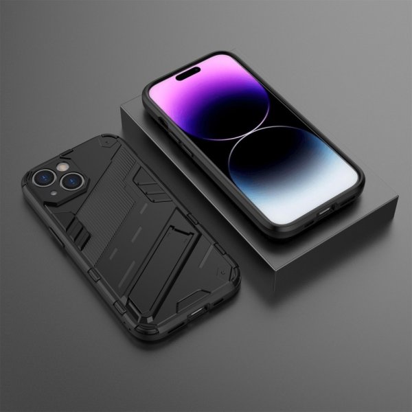 iPhone 15 Skal med Stativ Svart