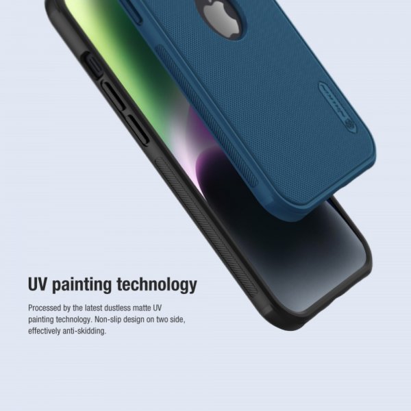 iPhone 15 Skal Super Frosted Shield Pro Logo Hole Blå