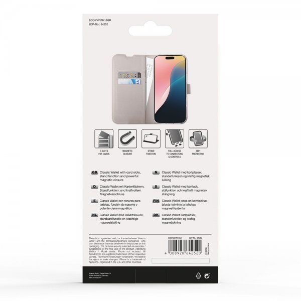 iPhone 16 Fodral Classic Wallet Greige