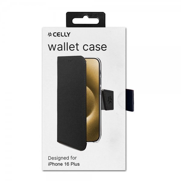 iPhone 16 Plus Fodral Wally Wallet Case Svart