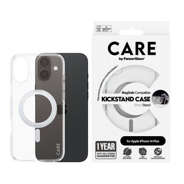 iPhone 16 Plus Skal Kickstand MagSafe Silver
