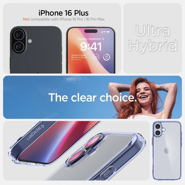 iPhone 16 Plus Skal Ultra Hybrid Sky Crystal