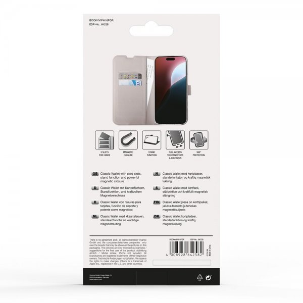 iPhone 16 Pro Fodral Classic Wallet Greige