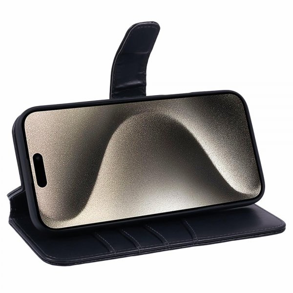 iPhone 16 Pro Fodral Essential Leather Raven Black