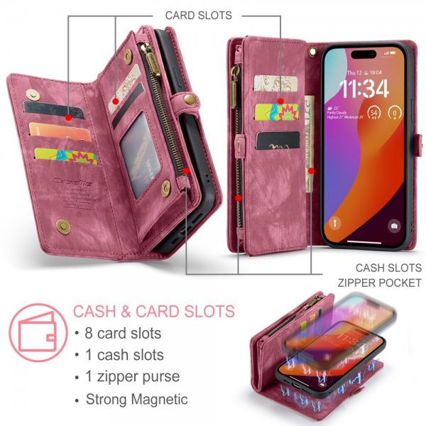 iPhone 16 Pro Max Fodral 008 Series Löstagbart Skal Röd