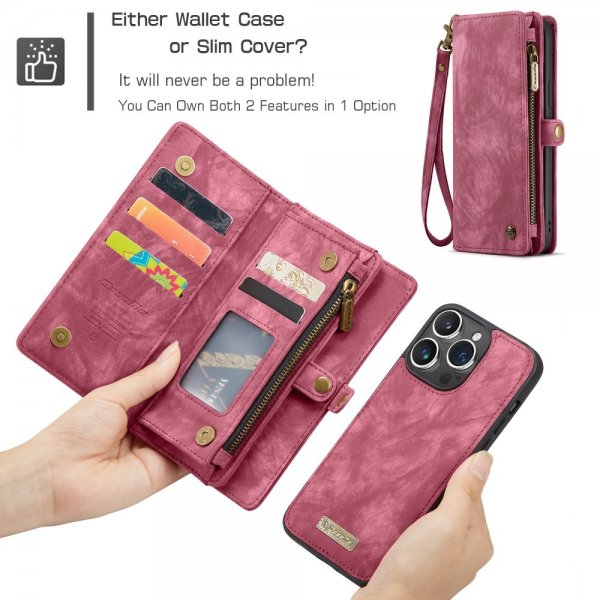 iPhone 16 Pro Max Fodral 008 Series Löstagbart Skal Röd