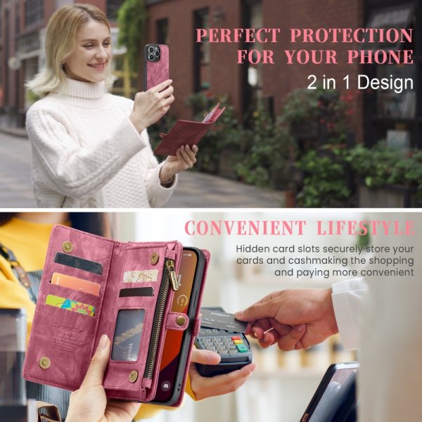 iPhone 16 Pro Max Fodral 008 Series Löstagbart Skal Röd