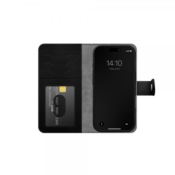 iPhone 16 Pro Max Fodral Magnet Wallet+ MagSafe Svart