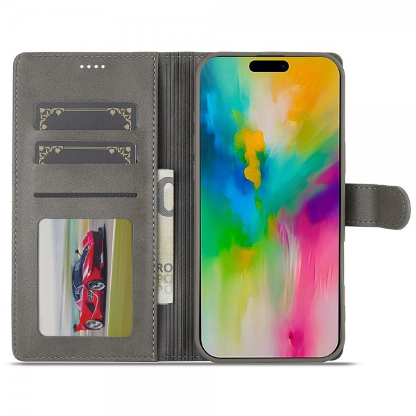 iPhone 16 Pro Max Fodral med Kortfack Stativfunktion Grå