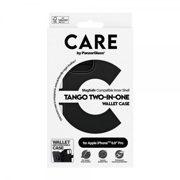 iPhone 16 Pro Max Fodral Tango Two-in-One Wallet MagSafe Svart