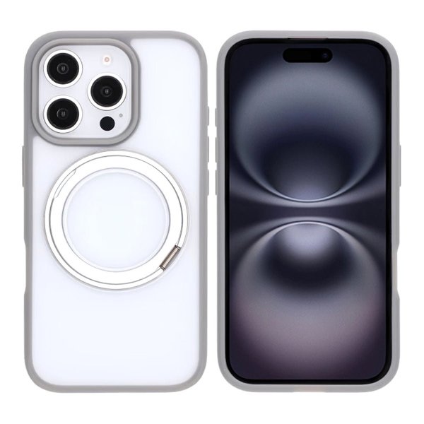 iPhone 16 Pro Max Skal Roterbart MagSafe Stativ Grå