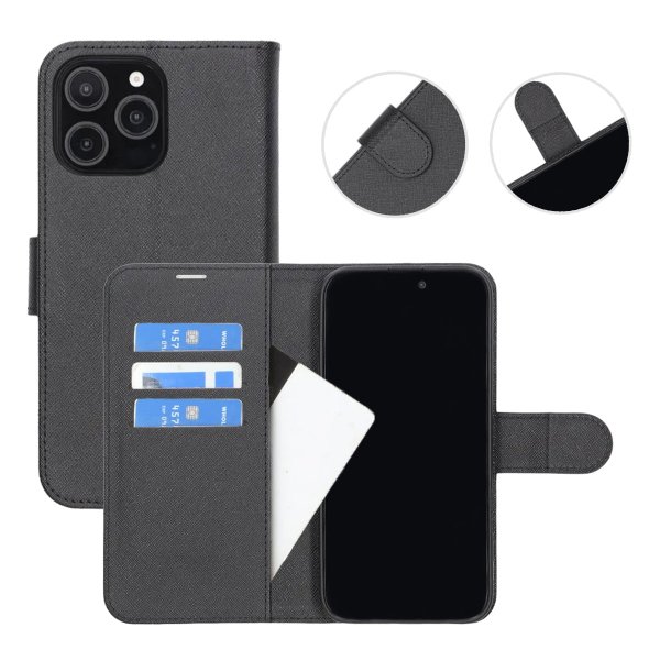 iPhone 16 Pro Max Fodral med Stativ Svart