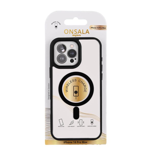 iPhone 16 Pro Max Skal Bumper MagSeries Transparent Svart