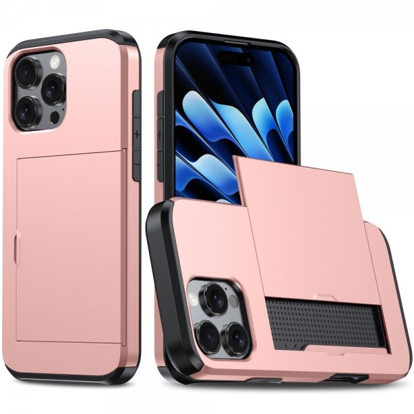 iPhone 16 Pro Max Skal Card Slide Roseguld