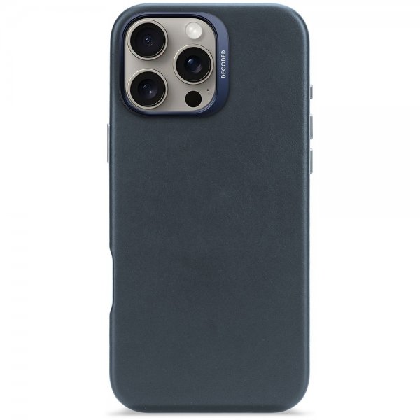 iPhone 16 Pro Max Skal Leather Backcover Navy