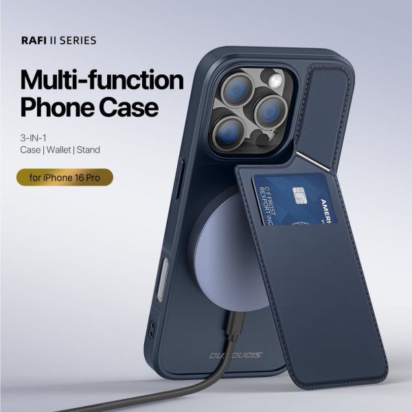 iPhone 16 Pro Max Skal Rafi II Series MagSafe Blå