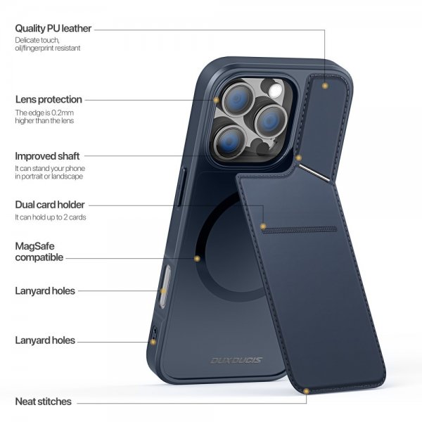 iPhone 16 Pro Max Skal Rafi II Series MagSafe Blå