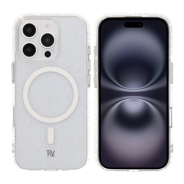 iPhone 16 Pro Skal Glitter MagSafe Vit