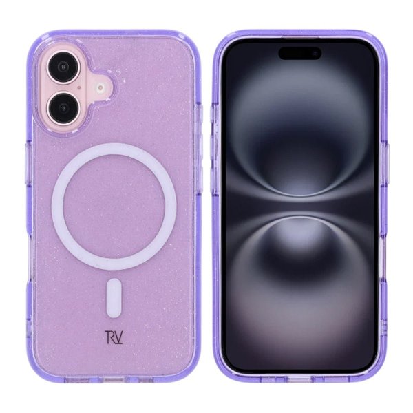 iPhone 16 Skal Glitter MagSafe Lila
