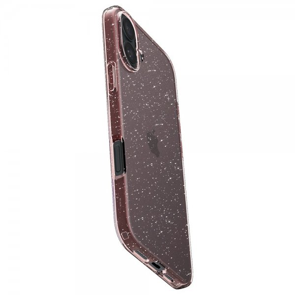iPhone 16 Skal Liquid Crystal Glitter Rose Quartz