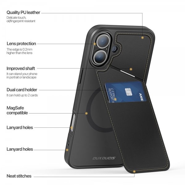 iPhone 16 Skal Rafi II Series MagSafe Svart