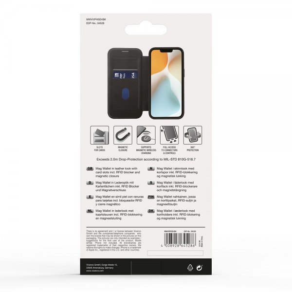 iPhone 16e/17e Fodral Mag Wallet Svart