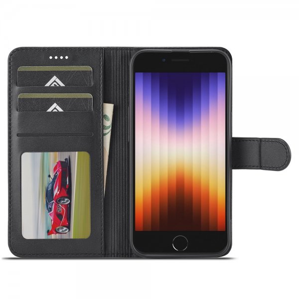 iPhone 16e/17e Fodral med Kortfack Stativfunktion Svart
